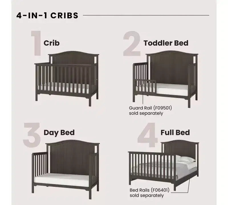 Child Craft Hampton Arch Top Crib and Changing Table Nursery Set, 2-Piece, Includes 4-in-1 Convertible Crib and Changing Table