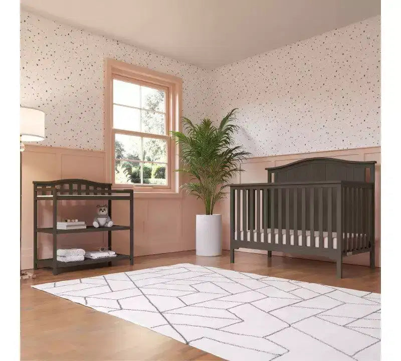 Child Craft Hampton Arch Top Crib and Changing Table Nursery Set, 2-Piece, Includes 4-in-1 Convertible Crib and Changing Table
