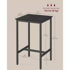 VASAGLE Bar Table, Small Kitchen Dining High Top Pub Cocktail Table,Sturdy Metal Frame,for Narrow Spaces,Easy to Assemble