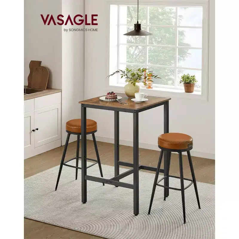 VASAGLE Bar Table, Small Kitchen Dining High Top Pub Cocktail Table,Sturdy Metal Frame,for Narrow Spaces,Easy to Assemble