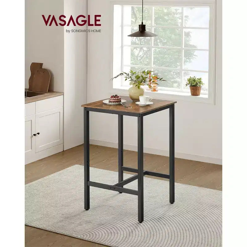 VASAGLE Bar Table, Small Kitchen Dining High Top Pub Cocktail Table,Sturdy Metal Frame,for Narrow Spaces,Easy to Assemble
