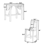3 Piece Dining Set, Extendable Drop Flap Table with 2 Chairs, Space-Saving Sturdy Rubber Wood Kitchen Table Set for 2, Home Restaurant
