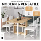 Set Tavolo da Pranzo 5 Pezzi, Tavolo da Cucina Allungabile Moderno Compatto 80-160 cm con Ripiano Contenitore e 4 Sedie da Pranzo Imbottite per Piccoli Spazi