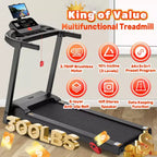 Tapis Roulant Inclinato con Capacità 136 kg, Tapis Roulant Pieghevole da 3.75HP per Casa, 71 Programmi, Controllo tramite APP, 12 km/h, Altoparlante HiFi, Ammortizzante, Cinghia di Supporto per Ginocchio in Omaggio