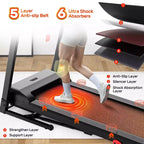 Tapis Roulant Inclinato con Capacità 136 kg, Tapis Roulant Pieghevole da 3.75HP per Casa, 71 Programmi, Controllo tramite APP, 12 km/h, Altoparlante HiFi, Ammortizzante, Cinghia di Supporto per Ginocchio in Omaggio