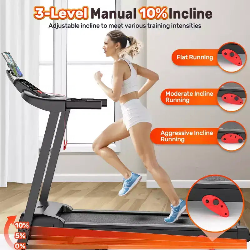 Tapis Roulant Inclinato con Capacità 136 kg, Tapis Roulant Pieghevole da 3.75HP per Casa, 71 Programmi, Controllo tramite APP, 12 km/h, Altoparlante HiFi, Ammortizzante, Cinghia di Supporto per Ginocchio in Omaggio