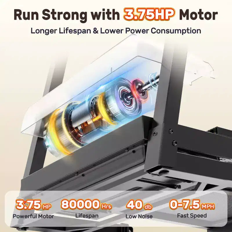 Tapis Roulant Inclinato con Capacità 136 kg, Tapis Roulant Pieghevole da 3.75HP per Casa, 71 Programmi, Controllo tramite APP, 12 km/h, Altoparlante HiFi, Ammortizzante, Cinghia di Supporto per Ginocchio in Omaggio
