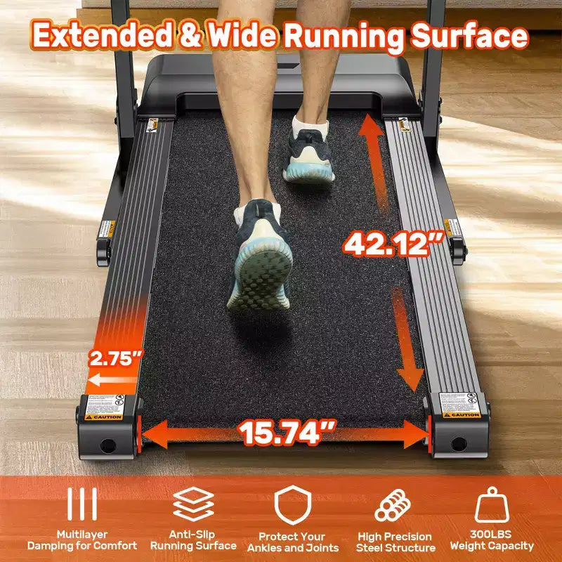 Tapis Roulant Inclinato con Capacità 136 kg, Tapis Roulant Pieghevole da 3.75HP per Casa, 71 Programmi, Controllo tramite APP, 12 km/h, Altoparlante HiFi, Ammortizzante, Cinghia di Supporto per Ginocchio in Omaggio