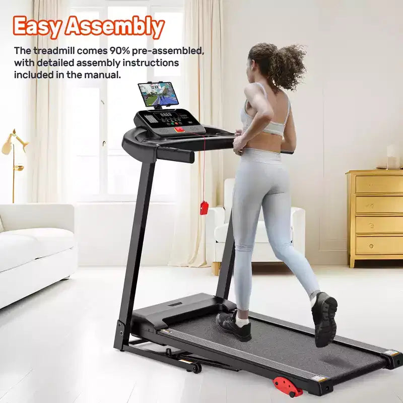 Tapis Roulant Inclinato con Capacità 136 kg, Tapis Roulant Pieghevole da 3.75HP per Casa, 71 Programmi, Controllo tramite APP, 12 km/h, Altoparlante HiFi, Ammortizzante, Cinghia di Supporto per Ginocchio in Omaggio