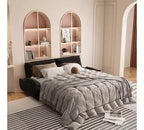 Whisen 3-in-1 Queen Velvet Sleeper Pull Out Sofa Bed, Convertible Loveseat Sofa Couch