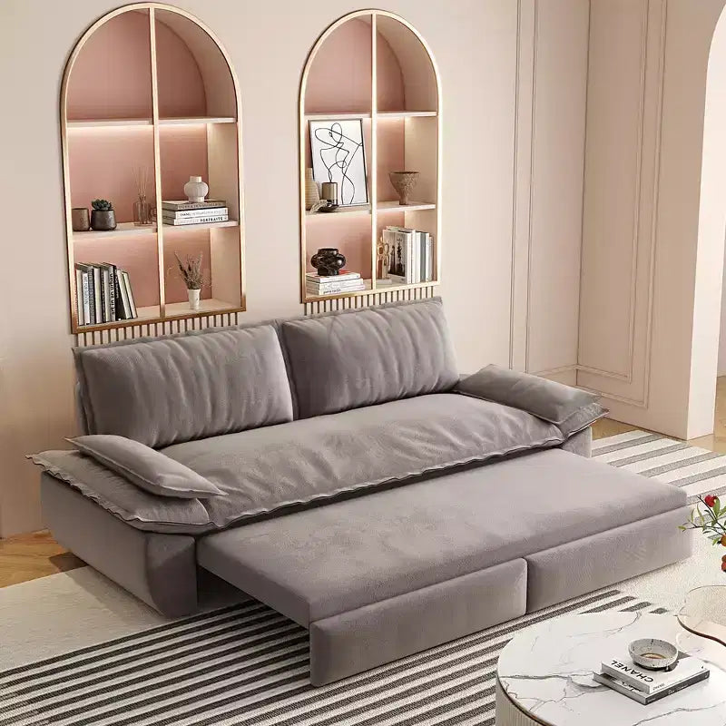 Whisen 3-in-1 Queen Velvet Sleeper Pull Out Sofa Bed, Convertible Loveseat Sofa Couch