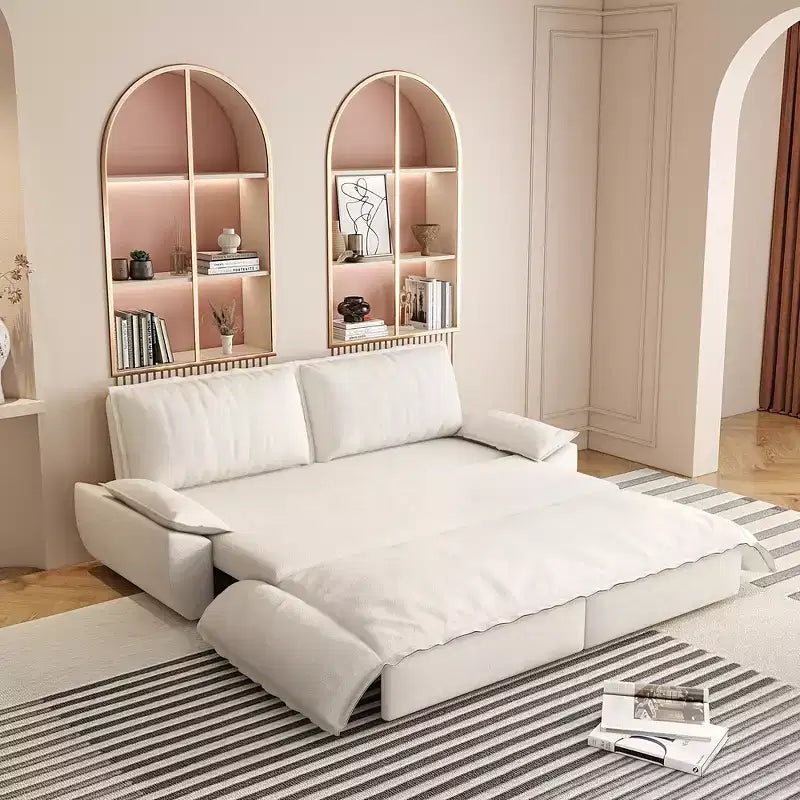 Whisen 3-in-1 Queen Velvet Sleeper Pull Out Sofa Bed, Convertible Loveseat Sofa Couch