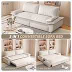Whisen 3-in-1 Queen Velvet Sleeper Pull Out Sofa Bed, Convertible Loveseat Sofa Couch