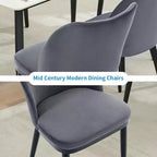 6-Piece dining chair set with soft cushions & sturdy wooden legs. Ideal for dining rooms, kitchens, living rooms - dark grey
