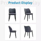 6-Piece dining chair set with soft cushions & sturdy wooden legs. Ideal for dining rooms, kitchens, living rooms - dark grey