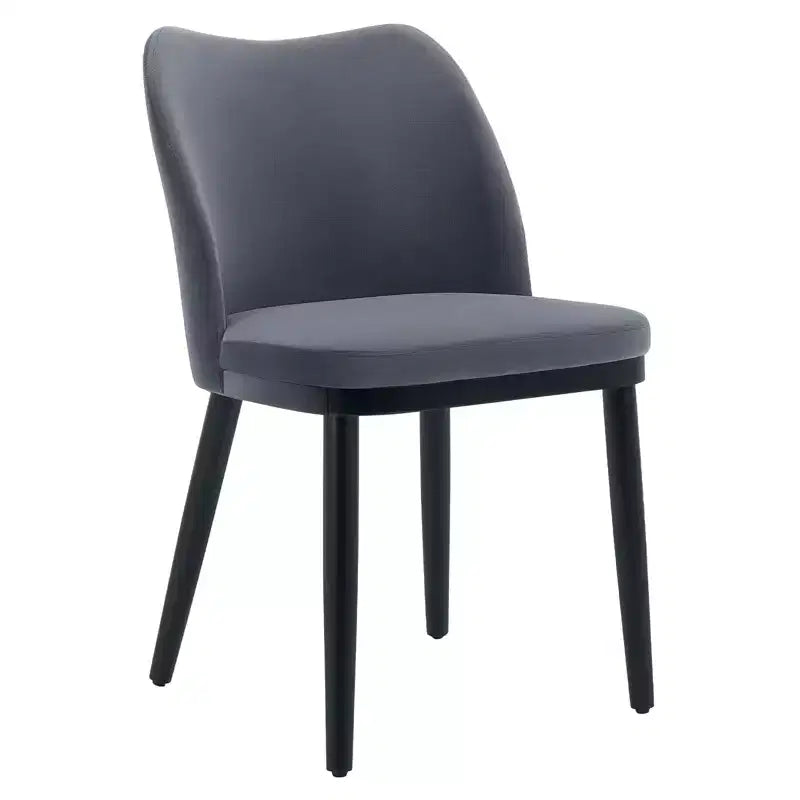 6-Piece dining chair set with soft cushions & sturdy wooden legs. Ideal for dining rooms, kitchens, living rooms - dark grey