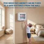 Wall Mount Medicine Cabinet with Combination Lock and Handle Locking,Protable First Aid Cabinet Wall Mount with Sticker