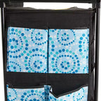 The Lakeside Collection Rolling Shoe Storage with Fabric Cubbies - Springtime -
