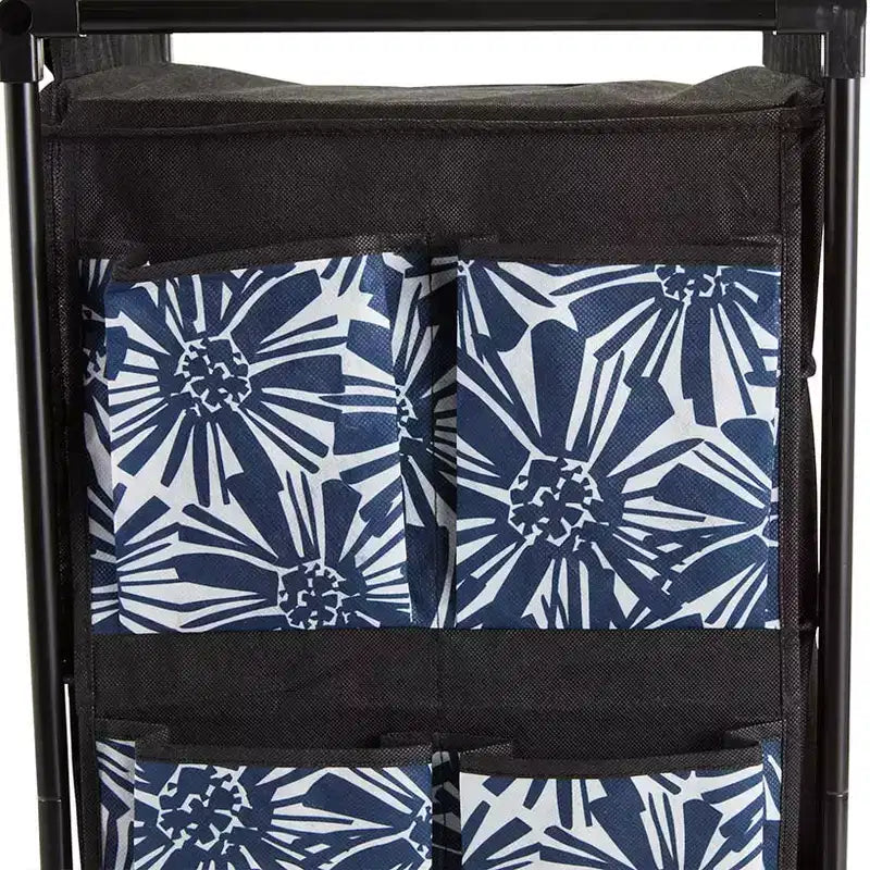 The Lakeside Collection Rolling Shoe Storage with Fabric Cubbies - Springtime -