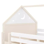 Bellemave - Letto a soppalco singolo per bambini con scivolo e libreria, struttura in legno massello con scaletta convertibile per bambini, letto a casetta