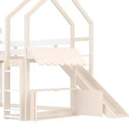 Bellemave - Letto a soppalco singolo per bambini con scivolo e libreria, struttura in legno massello con scaletta convertibile per bambini, letto a casetta
