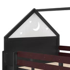 Bellemave - Letto a soppalco singolo per bambini con scivolo e libreria, struttura in legno massello con scaletta convertibile per bambini, letto a casetta