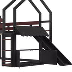 Bellemave - Letto a soppalco singolo per bambini con scivolo e libreria, struttura in legno massello con scaletta convertibile per bambini, letto a casetta