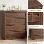 4 Drawer Dresser for Bedroom, Nightstand 4 Chest of Drawers with Large Storage, Small Bedside Table for Living Room, Nursery, Entryway