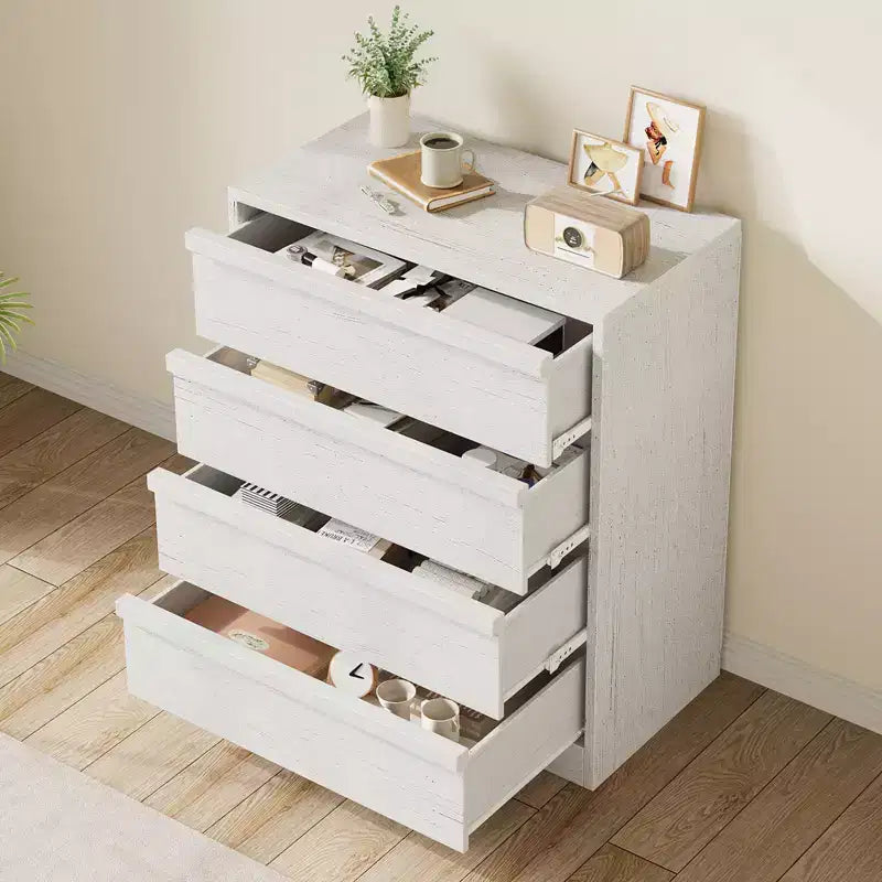 4 Drawer Dresser for Bedroom, Nightstand 4 Chest of Drawers with Large Storage, Small Bedside Table for Living Room, Nursery, Entryway