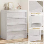 4 Drawer Dresser for Bedroom, Nightstand 4 Chest of Drawers with Large Storage, Small Bedside Table for Living Room, Nursery, Entryway