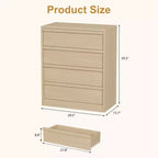 4 Drawer Dresser for Bedroom, Nightstand 4 Chest of Drawers with Large Storage, Small Bedside Table for Living Room, Nursery, Entryway