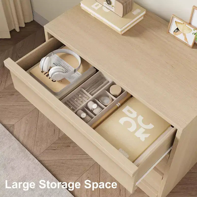 4 Drawer Dresser for Bedroom, Nightstand 4 Chest of Drawers with Large Storage, Small Bedside Table for Living Room, Nursery, Entryway