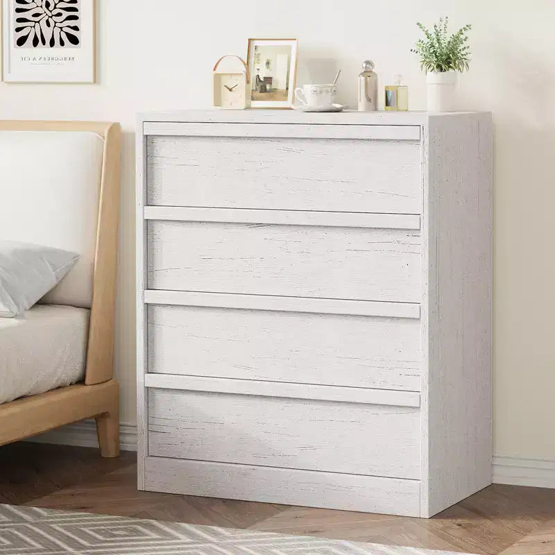 4 Drawer Dresser for Bedroom, Nightstand 4 Chest of Drawers with Large Storage, Small Bedside Table for Living Room, Nursery, Entryway