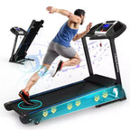 Whisen Electric Foldable Treadmill, 3.5HP Workout Running Machine Walking with Automatic Incline - Black