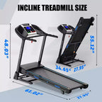 Tapis Roulant Elettrico Pieghevole Whisen, Macchina da Corsa da 3.5HP per Allenamento con Inclinazione Automatica - Nero