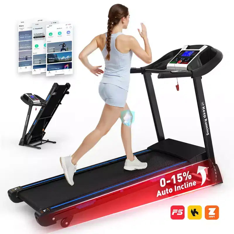 Tapis Roulant Elettrico Pieghevole Whisen, Macchina da Corsa da 3.5HP per Allenamento con Inclinazione Automatica - Nero