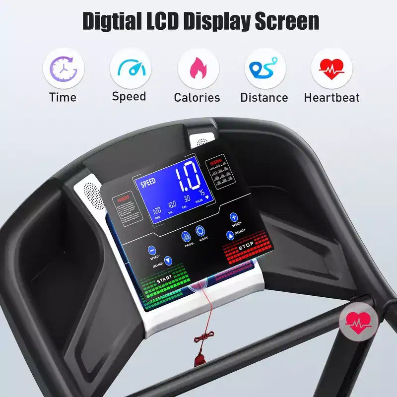 Tapis Roulant Elettrico Pieghevole Whisen, Macchina da Corsa da 3.5HP per Allenamento con Inclinazione Automatica - Nero