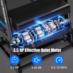 Tapis Roulant Elettrico Pieghevole Whisen, Macchina da Corsa da 3.5HP per Allenamento con Inclinazione Automatica - Nero