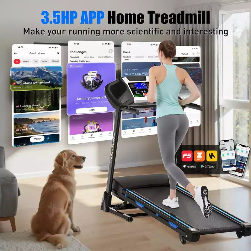 Tapis Roulant Elettrico Pieghevole Whisen, Macchina da Corsa da 3.5HP per Allenamento con Inclinazione Automatica - Nero
