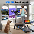 Tapis Roulant Elettrico Pieghevole Whisen, Macchina da Corsa da 3.5HP per Allenamento con Inclinazione Automatica - Nero