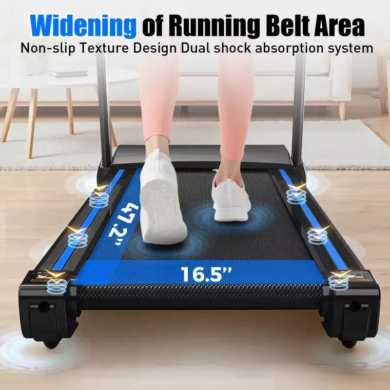 Tapis Roulant Elettrico Pieghevole Whisen, Macchina da Corsa da 3.5HP per Allenamento con Inclinazione Automatica - Nero