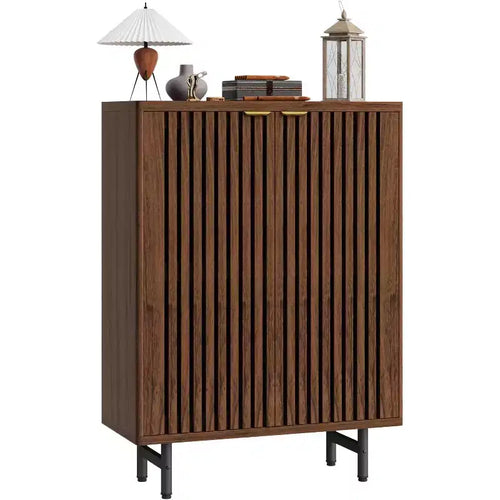 6-Tier Shoe Cabinet with Doors, Wood Shoe Storage Organizer for 24 Pairs, Modern Farmhouse Entryway Hallway Furniture, Hidden Storage Cabine