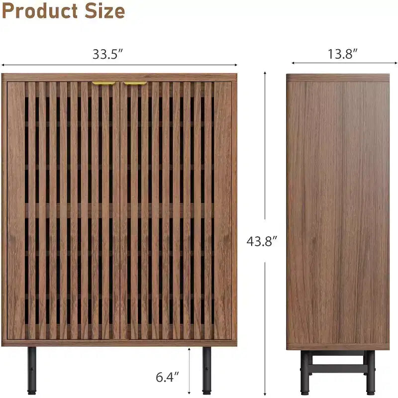 6-Tier Shoe Cabinet with Doors, Wood Shoe Storage Organizer for 24 Pairs, Modern Farmhouse Entryway Hallway Furniture, Hidden Storage Cabine