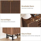 6-Tier Shoe Cabinet with Doors, Wood Shoe Storage Organizer for 24 Pairs, Modern Farmhouse Entryway Hallway Furniture, Hidden Storage Cabine