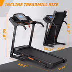 Tapis Roulant Elettrico Pieghevole Whisen, Tapis Roulant da Allenamento da 3,5 CV per la Corsa e la Camminata con 12 Programmi Preimpostati, Inclinazione, Controlli di Velocità sul Corrimano