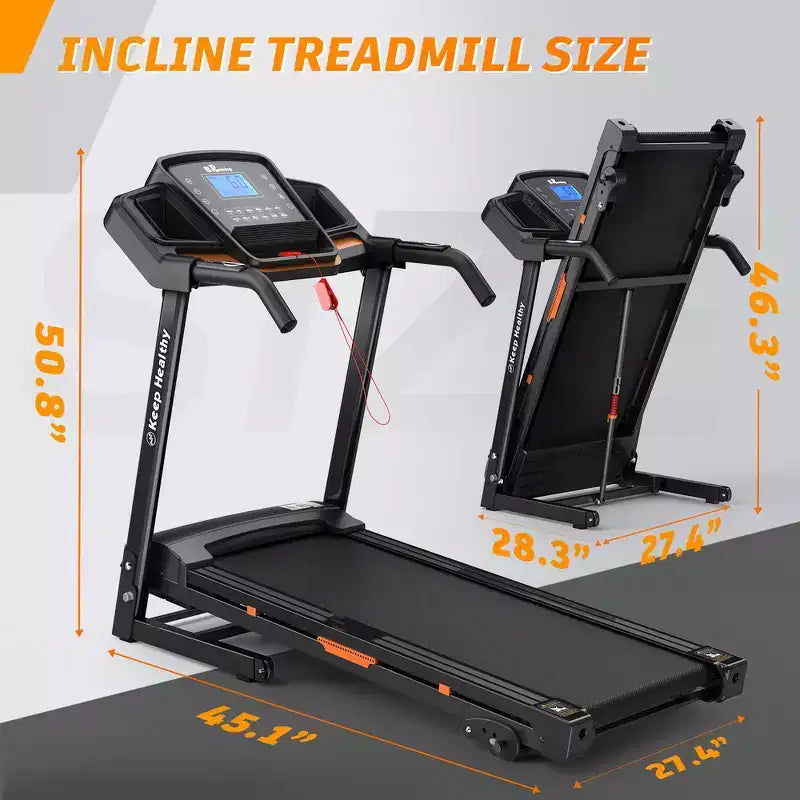 Tapis Roulant Elettrico Pieghevole Whisen, Tapis Roulant da Allenamento da 3,5 CV per la Corsa e la Camminata con 12 Programmi Preimpostati, Inclinazione, Controlli di Velocità sul Corrimano