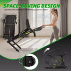 Tapis Roulant Elettrico Pieghevole Whisen, Tapis Roulant da Allenamento da 3,5 CV per la Corsa e la Camminata con 12 Programmi Preimpostati, Inclinazione, Controlli di Velocità sul Corrimano