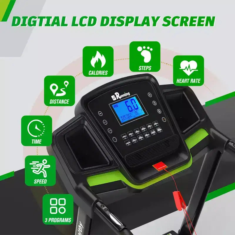 Tapis Roulant Elettrico Pieghevole Whisen, Tapis Roulant da Allenamento da 3,5 CV per la Corsa e la Camminata con 12 Programmi Preimpostati, Inclinazione, Controlli di Velocità sul Corrimano
