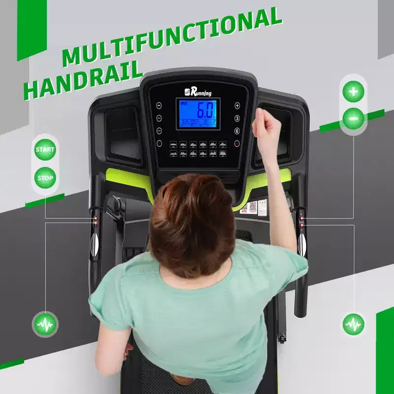 Tapis Roulant Elettrico Pieghevole Whisen, Tapis Roulant da Allenamento da 3,5 CV per la Corsa e la Camminata con 12 Programmi Preimpostati, Inclinazione, Controlli di Velocità sul Corrimano