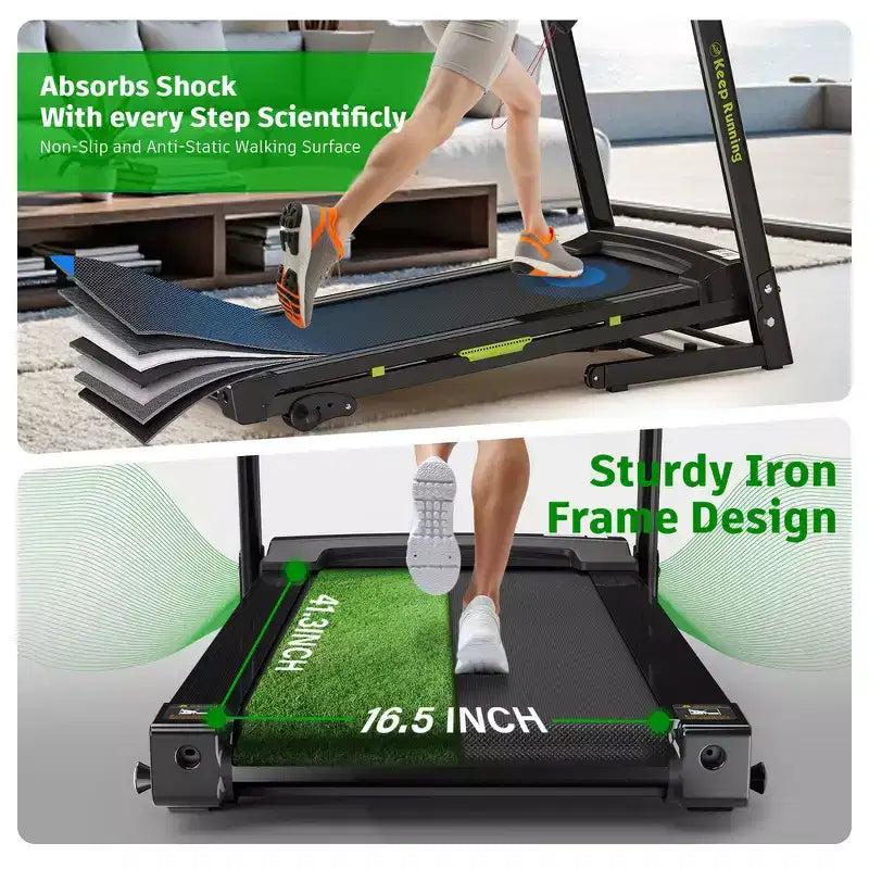 Tapis Roulant Elettrico Pieghevole Whisen, Tapis Roulant da Allenamento da 3,5 CV per la Corsa e la Camminata con 12 Programmi Preimpostati, Inclinazione, Controlli di Velocità sul Corrimano